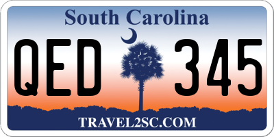 SC license plate QED345