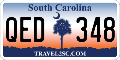 SC license plate QED348