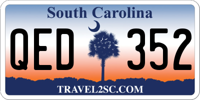 SC license plate QED352