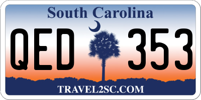 SC license plate QED353