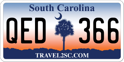 SC license plate QED366