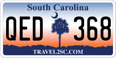 SC license plate QED368