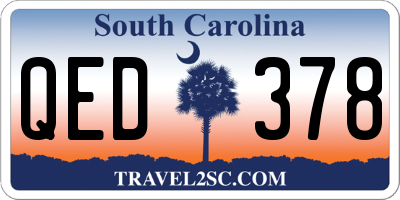 SC license plate QED378