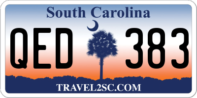 SC license plate QED383