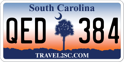 SC license plate QED384
