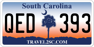 SC license plate QED393