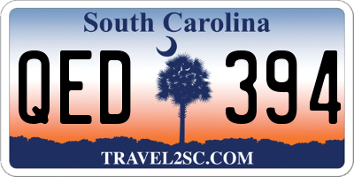 SC license plate QED394