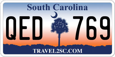 SC license plate QED769