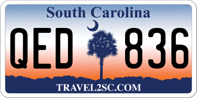 SC license plate QED836