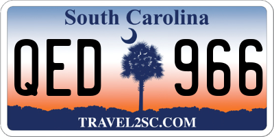 SC license plate QED966