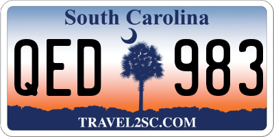 SC license plate QED983