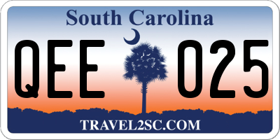SC license plate QEE025