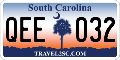 SC license plate QEE032