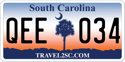 SC license plate QEE034