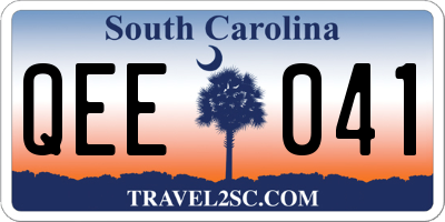 SC license plate QEE041