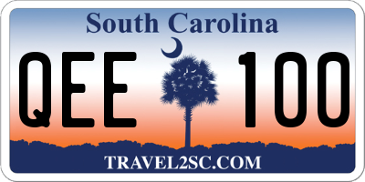 SC license plate QEE100