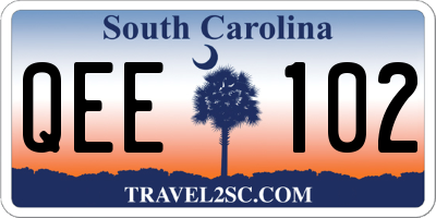 SC license plate QEE102