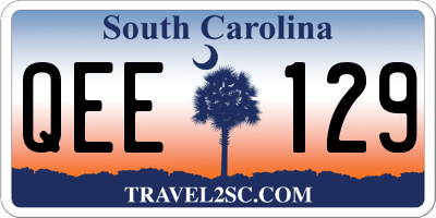 SC license plate QEE129