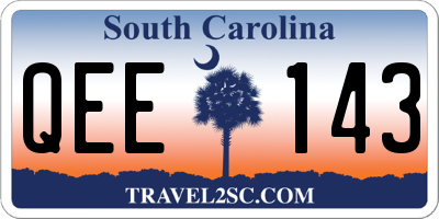 SC license plate QEE143