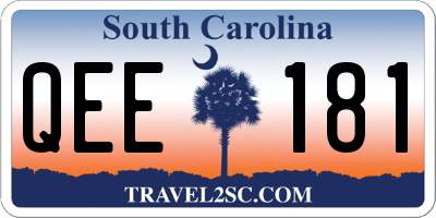 SC license plate QEE181