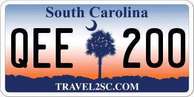 SC license plate QEE200