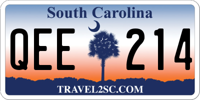 SC license plate QEE214