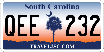 SC license plate QEE232