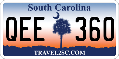 SC license plate QEE360