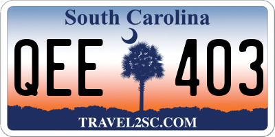 SC license plate QEE403
