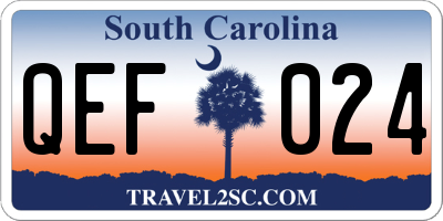 SC license plate QEF024