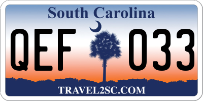 SC license plate QEF033