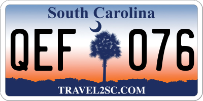 SC license plate QEF076