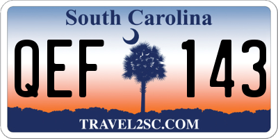 SC license plate QEF143