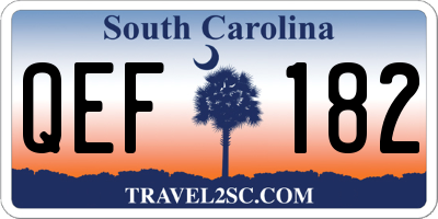 SC license plate QEF182