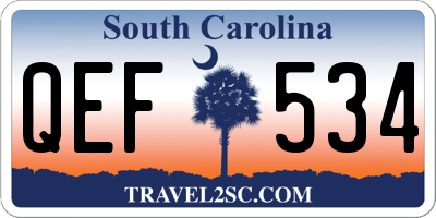 SC license plate QEF534