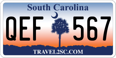 SC license plate QEF567