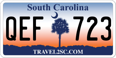SC license plate QEF723