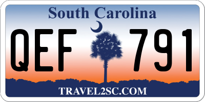 SC license plate QEF791
