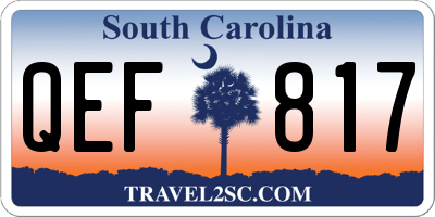 SC license plate QEF817