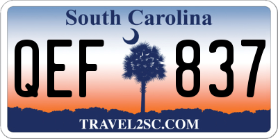 SC license plate QEF837