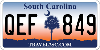 SC license plate QEF849