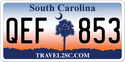 SC license plate QEF853