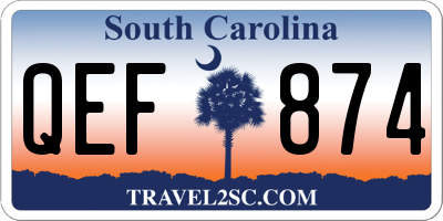 SC license plate QEF874