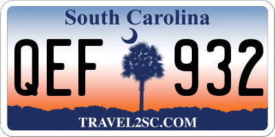 SC license plate QEF932