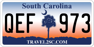 SC license plate QEF973