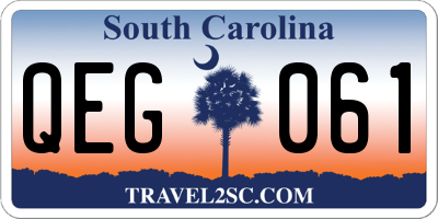 SC license plate QEG061