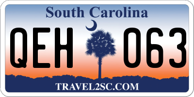 SC license plate QEH063
