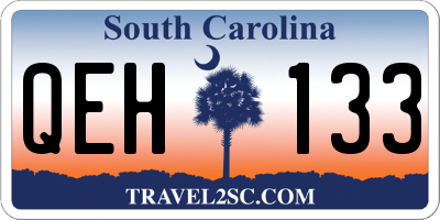 SC license plate QEH133