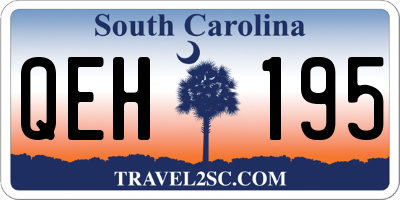 SC license plate QEH195