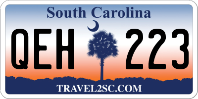 SC license plate QEH223